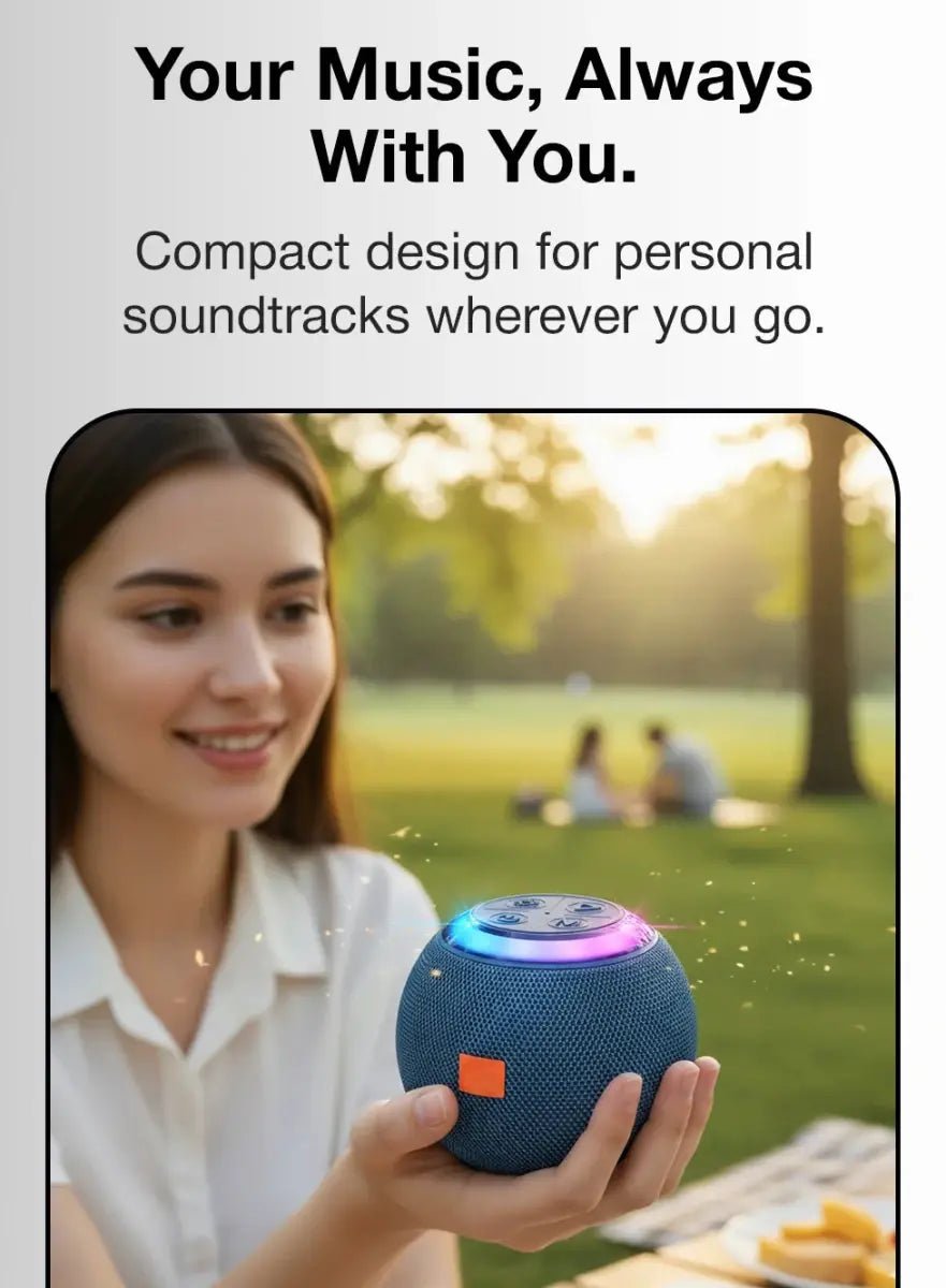 Glassology Wisme Portable Bluetooth Speaker 5W | Loud Sound, Travel-Friendly Design - GLASSOLOGY