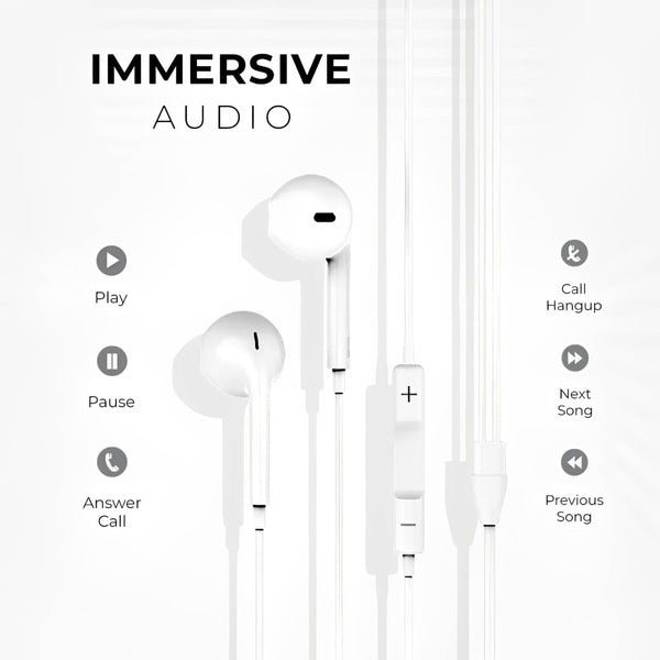 GTEP03 Wired Earphones – In - Ear, Bass Boost, 3.5mm Jack, Mic - GLASSOLOGY