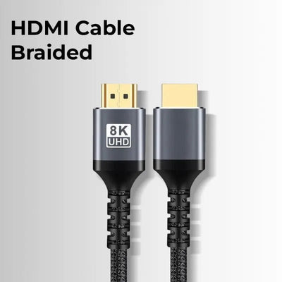 HDMI 5 Meter 8K Ultra HD High Speed Braided Cord - GLASSOLOGY