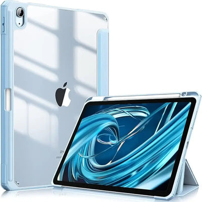 iPad gen 10.9 case with pencil holder and screen protector blue color