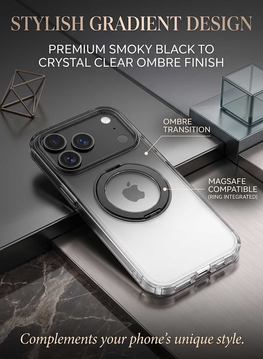 Glassology MagSafe Nova Ring 360 Case for iPhone 18 Pro Max Black