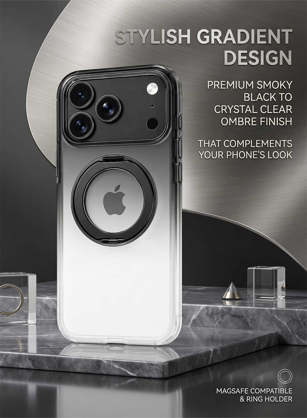 Glassology MagSafe Nova Ring 360 Case for iPhone 18 Pro Max Black