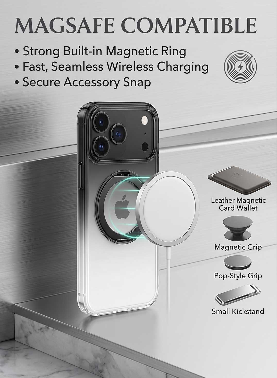 Glassology MagSafe Nova Ring 360 Case for iPhone 18 Pro Max Black