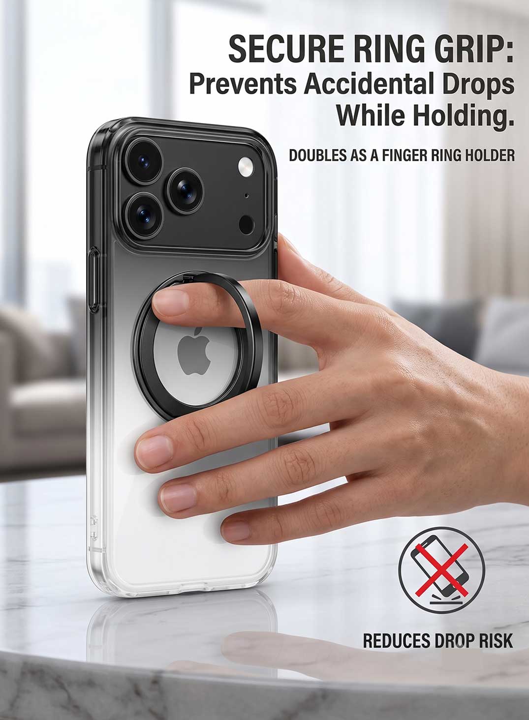 Glassology MagSafe Nova Ring 360 Case for iPhone 18 Pro Max Black
