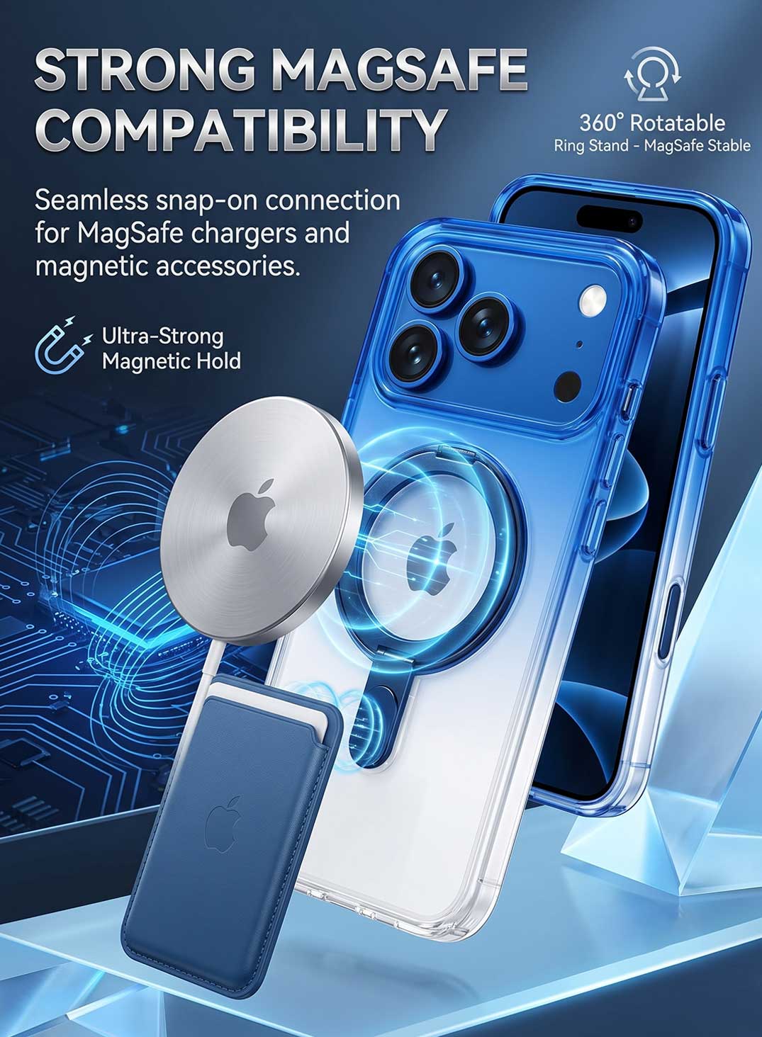 Glassology MagSafe Nova Ring 360 Case for iPhone 18 Pro Max, Glacier