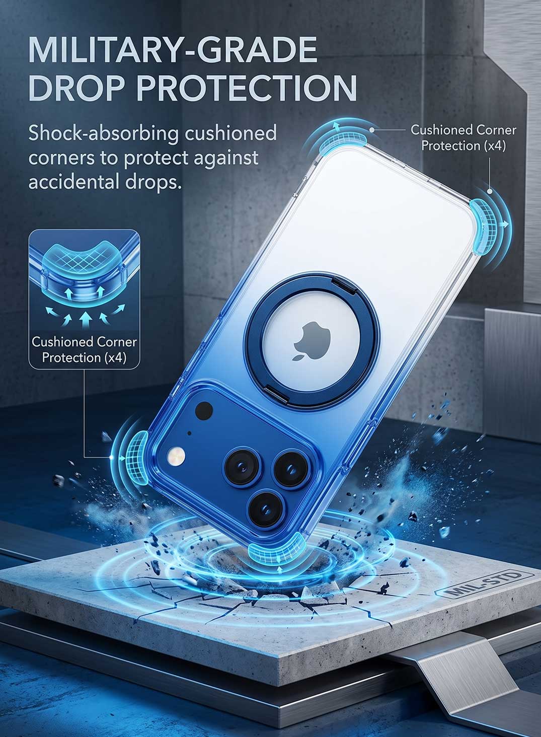 Glassology MagSafe Nova Ring 360 Case for iPhone 18 Pro Max, Glacier