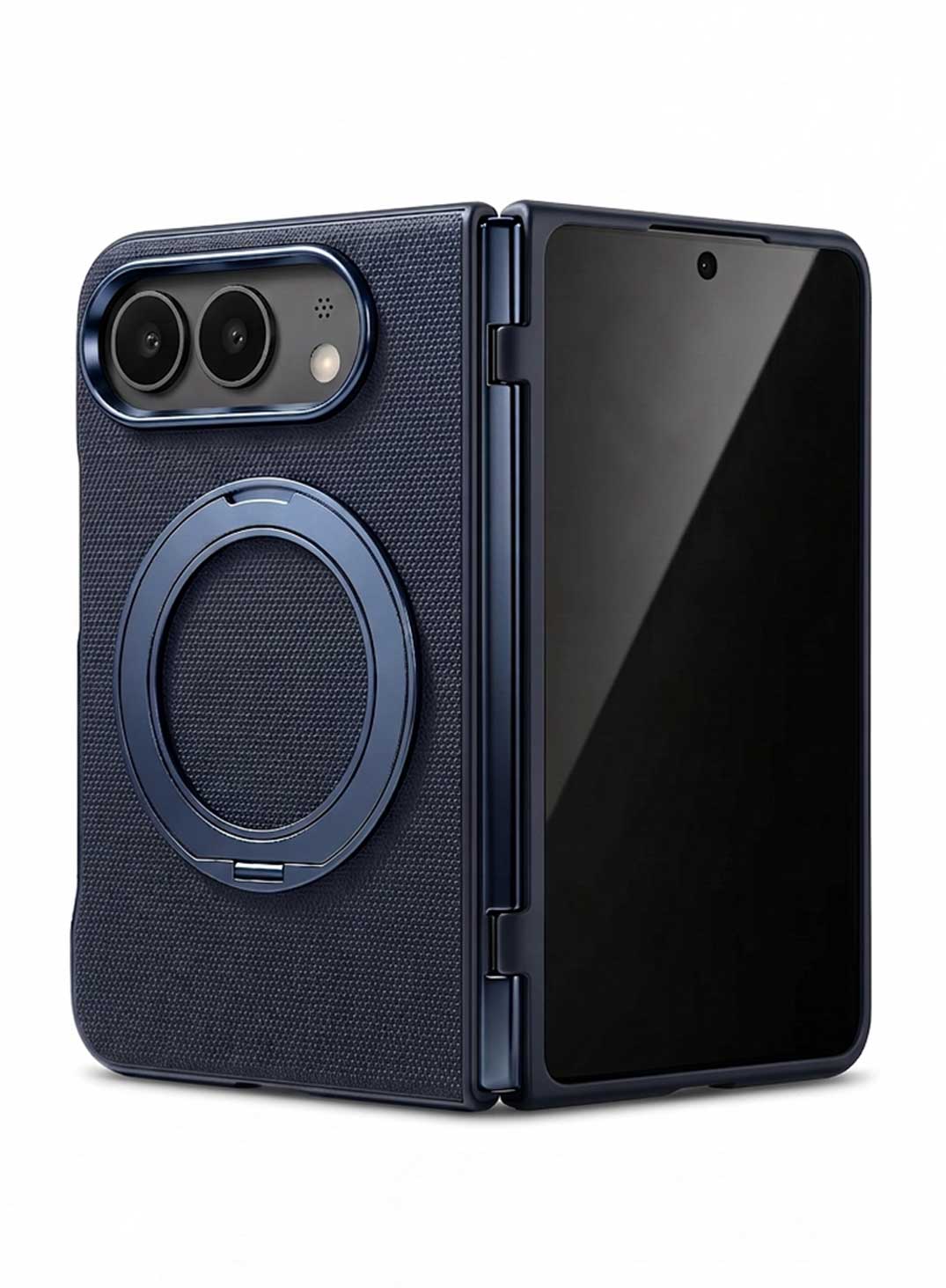 Glassology MagSafe Canvas Leather 360° Stand Case for iPhone Duo, Blue