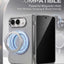 Glassology MagSafe Canvas Leather 360° Stand Case for iPhone Duo, Silver
