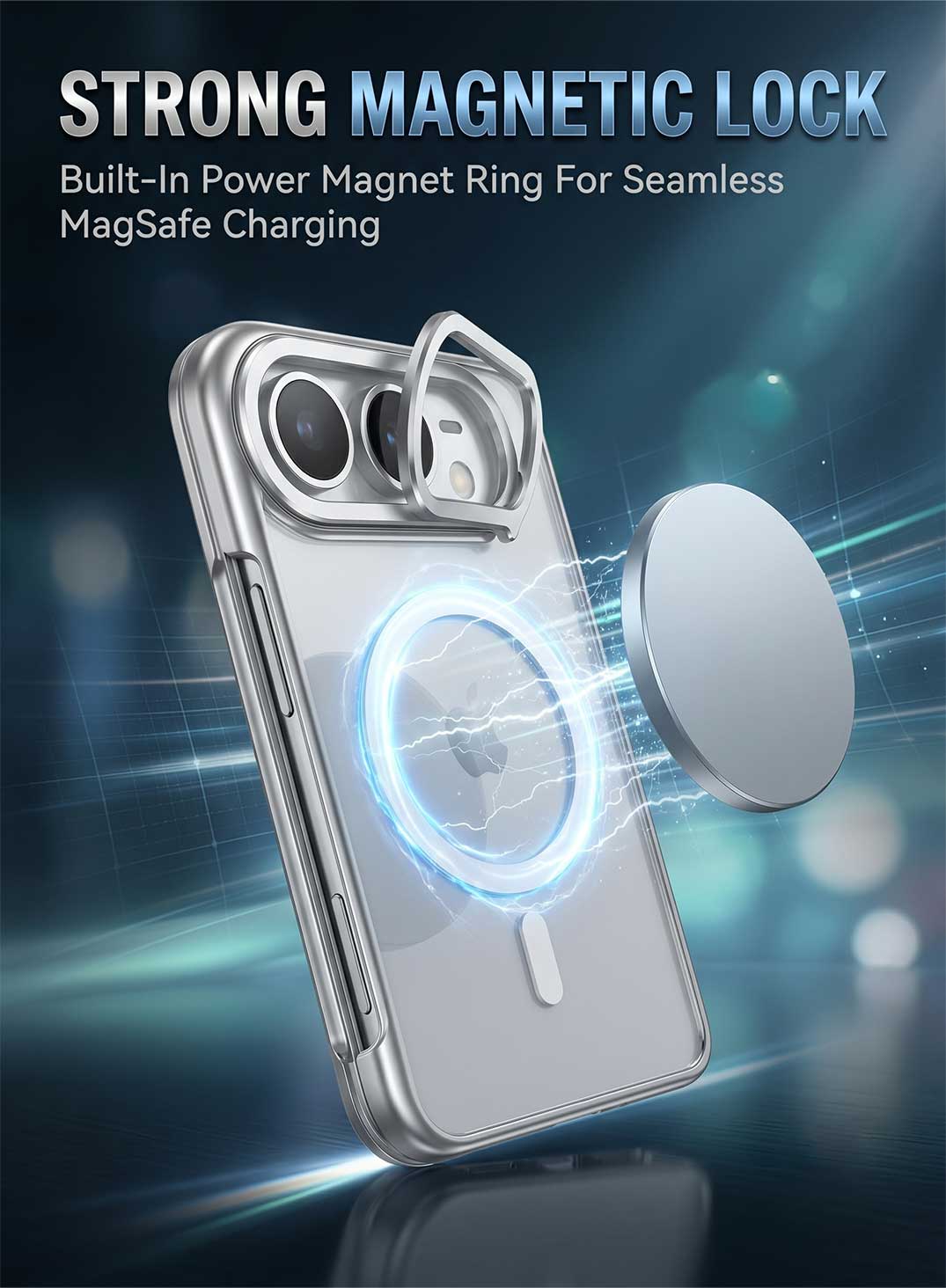 Glassology MagSafe Case with Stand for iPhone Duo, Silver