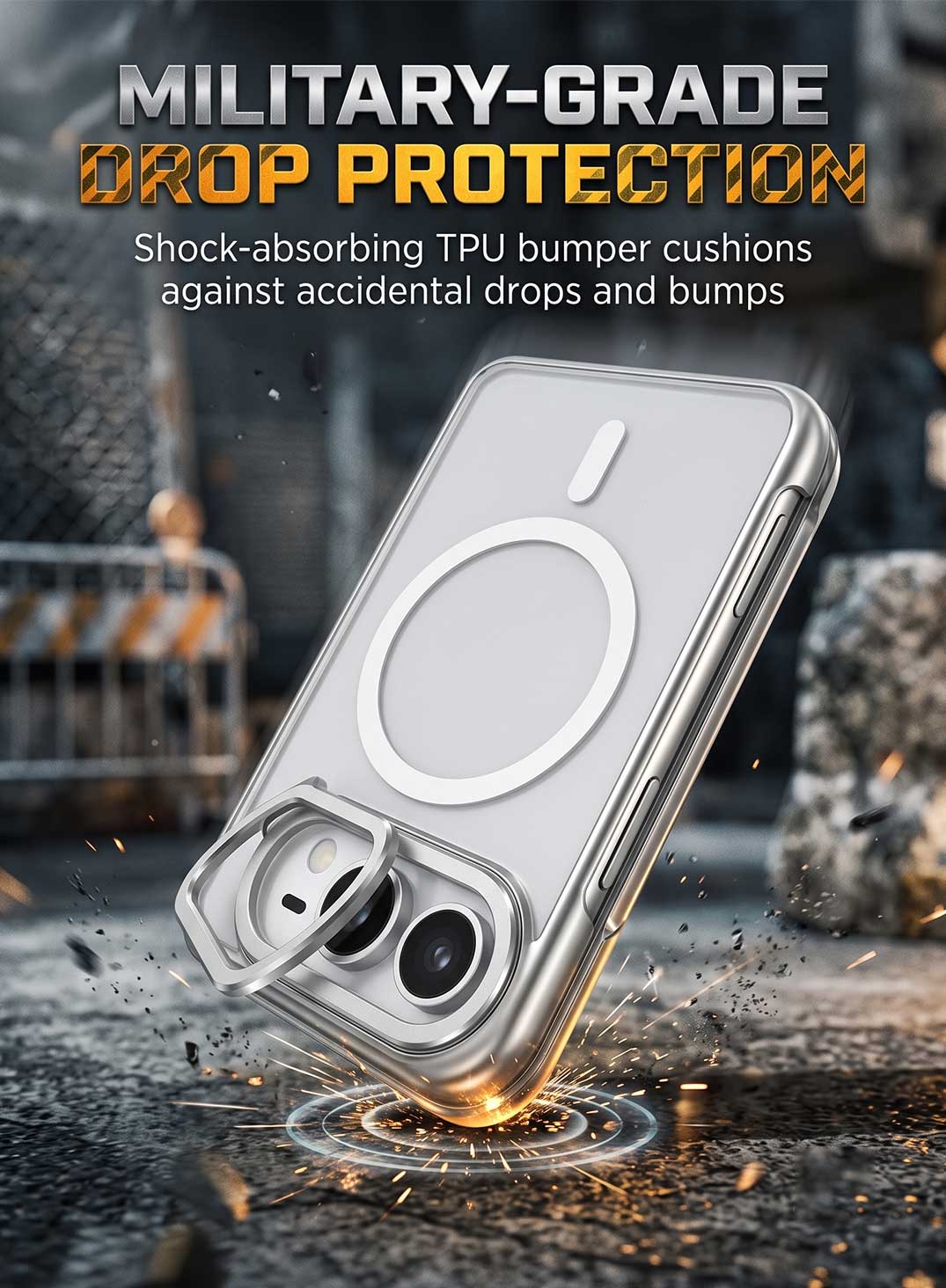 Glassology MagSafe Case with Stand for iPhone Duo, Silver