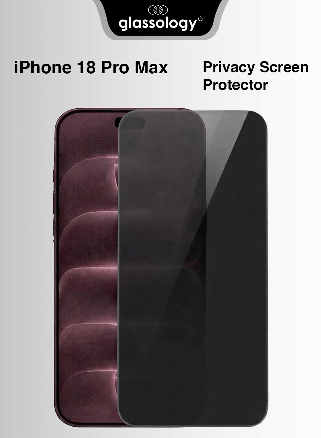 Glassology Privacy Tempered Glass Screen Protector for iPhone 18 Pro Max, Anti-Spy 9H Hardness Screen Guard, Full Coverage Anti-Scratch Protective Glass