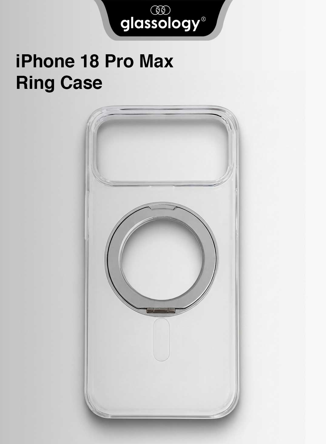 Glassology MagSafe Nova Ring 360 Case for iPhone 18 Pro Max White