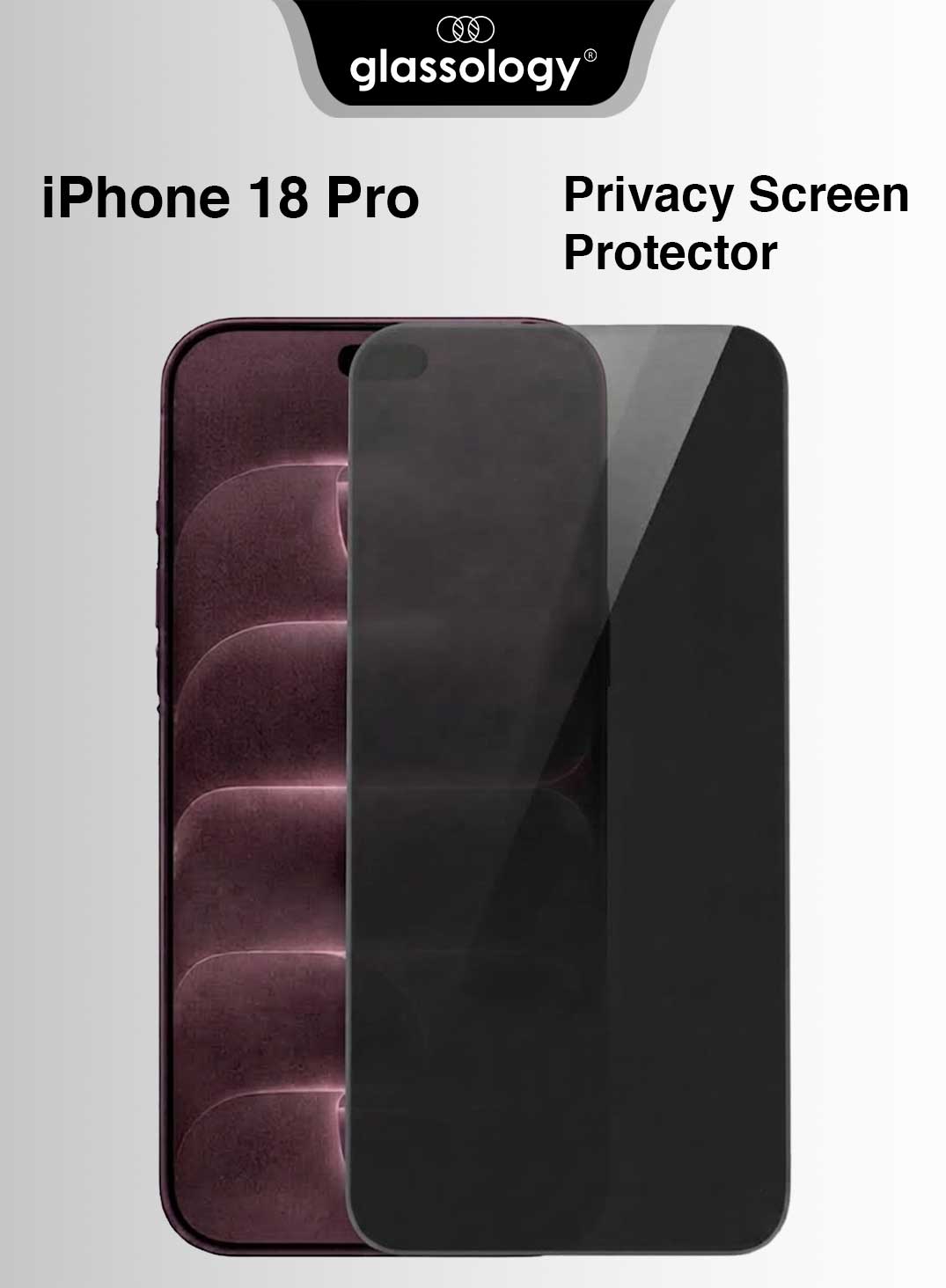 Glassology Privacy Tempered Glass Screen Protector for iPhone 18 Pro, Anti-Spy Full Coverage Screen Guard, 9H Hardness Anti-Scratch Privacy Glass