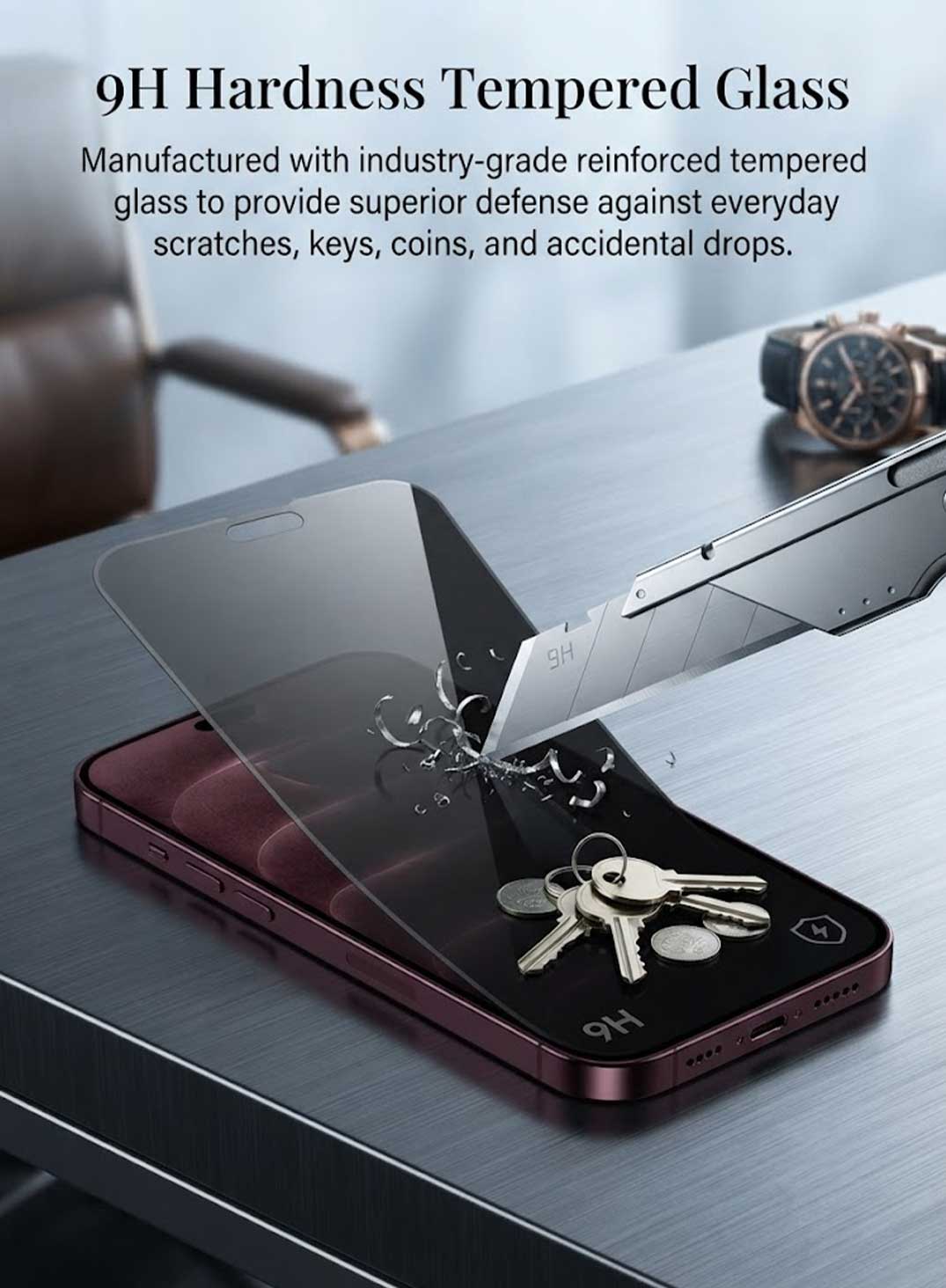 Glassology Privacy Tempered Glass Screen Protector for iPhone 18 Pro, Anti-Spy Full Coverage Screen Guard, 9H Hardness Anti-Scratch Privacy Glass