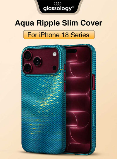 Glassology Carbon Design Case for iPhone 18 Pro Max Aqua