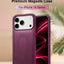 Glassology MagSafe Vertical Striped Case for iPhone 18 Pro Max, Burgundy, Stylish Protective Cover with Magnetic Charging Compatibility