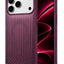 Glassology MagSafe Vertical Striped Case for iPhone 18 Pro Max, Burgundy, Stylish Protective Cover with Magnetic Charging Compatibility