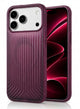Glassology GMCVS18PBU MagSafe Vertical Striped Case for iPhone 18 Pro, Burgundy, Stylish Magnetic Charging Compatible Cover
