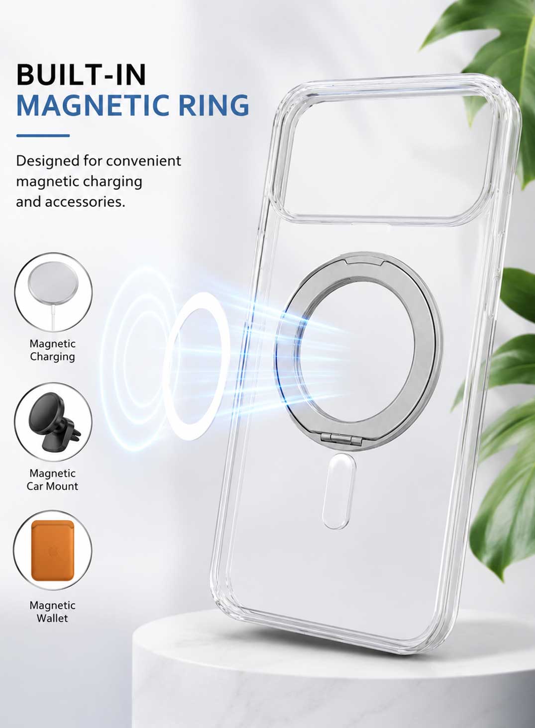 Glassology MagSafe Nova Ring 360 Case for iPhone 18 Pro Max White