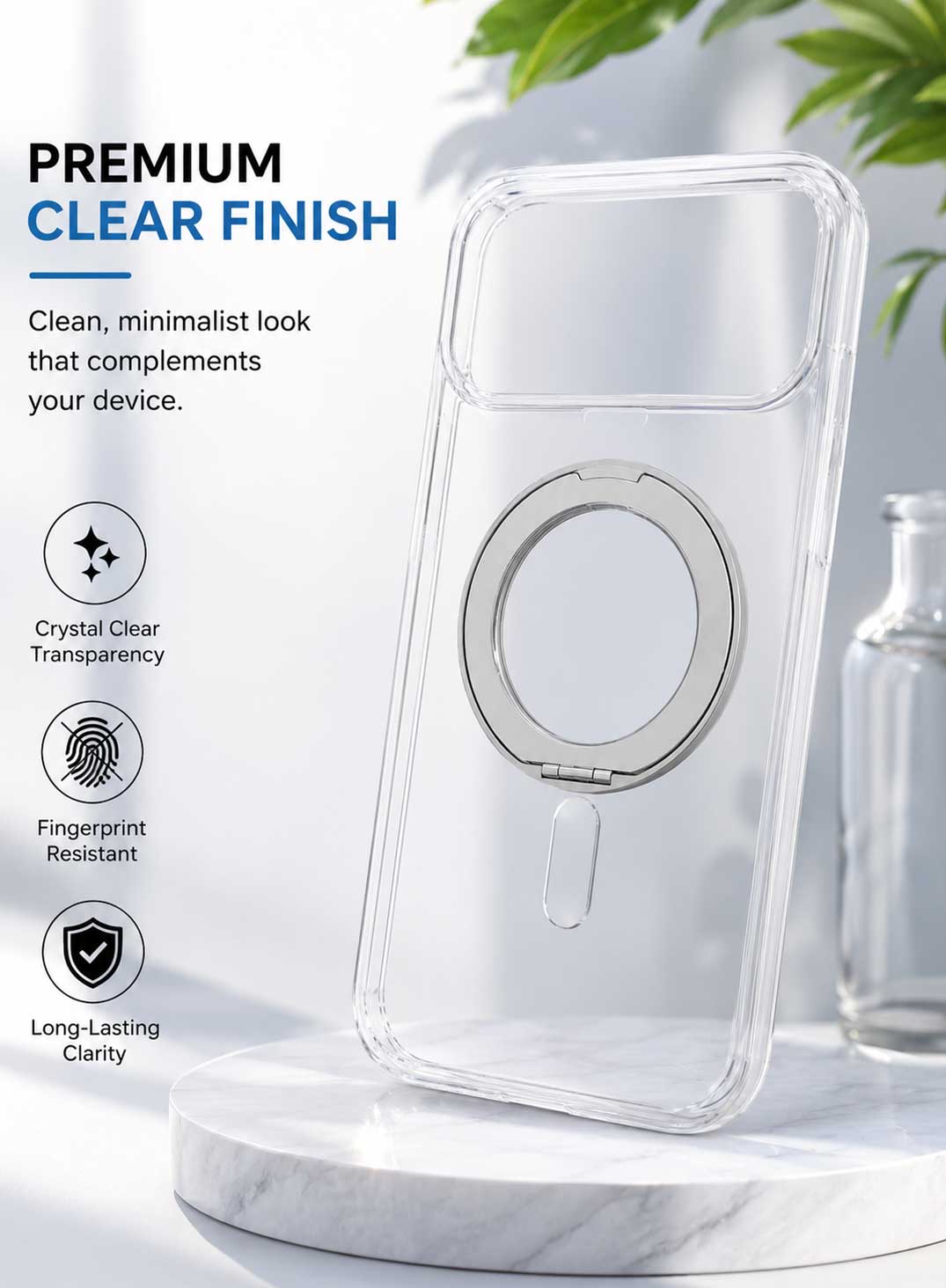 Glassology MagSafe Nova Ring 360 Case for iPhone 18 Pro Max White