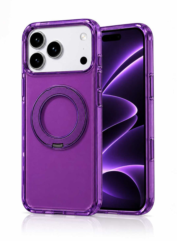Glassology MagSafe Crystal Clear 360° Protection Case with Burgundy Ring for iPhone 18 Pro Max