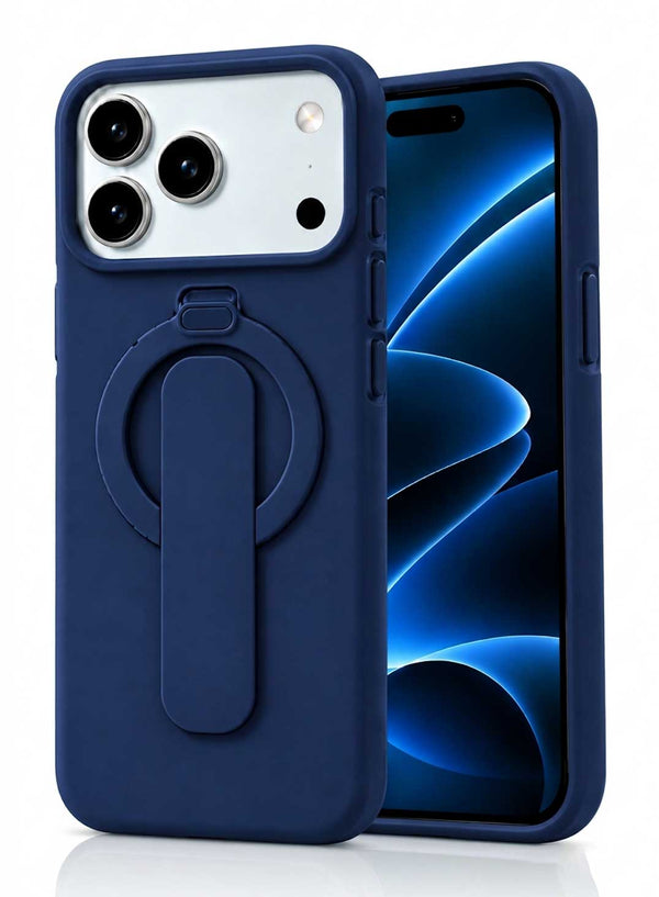 Glassology MagSafe Ring Stand Case for iPhone 18 Pro Max, Premium Matte Blue Magnetic Protective Cover with Kickstand, Anti-Fingerprint Finish & Shock-Absorbing Corners