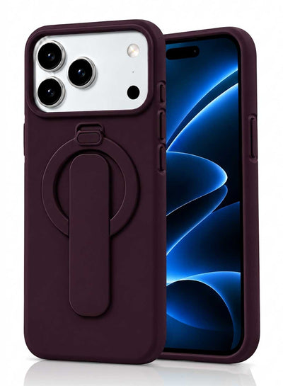 Glassology MagSafe Ring Stand Case for iPhone 18 Pro Max – Burgundy, Magnetic Charging Compatible Protective Cover with 360° Rotating Kickstand