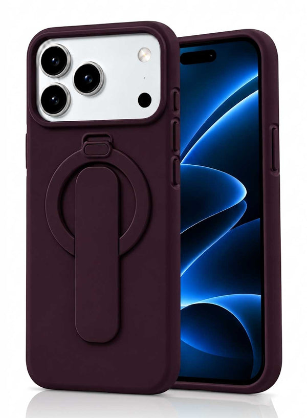 Glassology MagSafe Ring Stand Case for iPhone 18 Pro Max – Burgundy, Magnetic Charging Compatible Protective Cover with 360° Rotating Kickstand