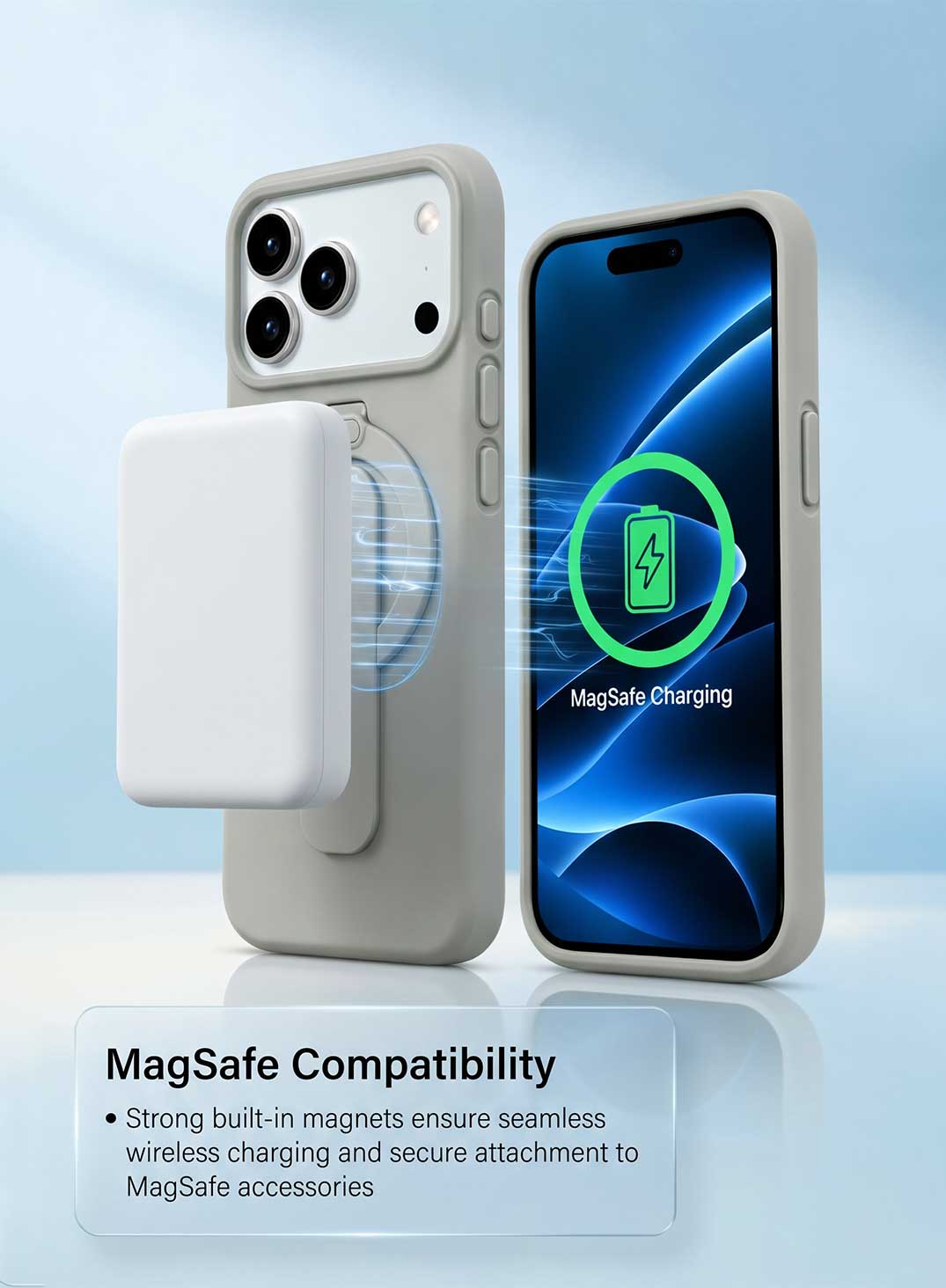 Glassology Premium MagSafe Ring Stand Case for iPhone 18 Pro Max, Off White, Magnetic Compatible Protective Cover with Adjustable Ring Stand