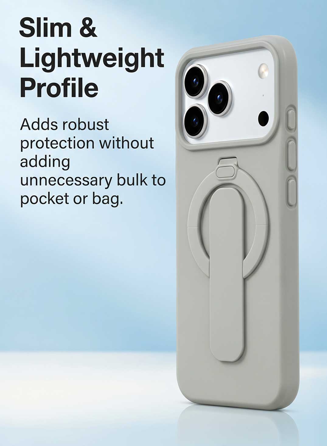 Glassology Premium MagSafe Ring Stand Case for iPhone 18 Pro Max, Off White, Magnetic Compatible Protective Cover with Adjustable Ring Stand