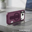 Glassology Dynamic Stand MagSafe Case for iPhone 18 Series, Burgundy Translucent Cover with Magnetic Ring, Foldable Stand and Camera Protection