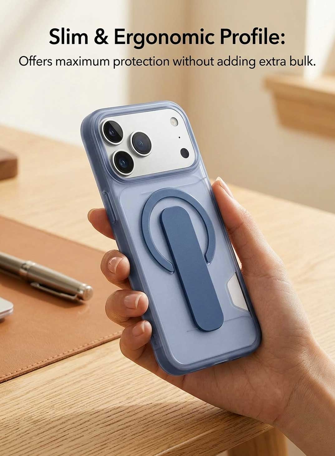 Glassology Dynamic Stand MagSafe Case for iPhone 18 Series, Translucent Purple Cover with Magnetic Ring, Foldable Stand and Camera Protection
