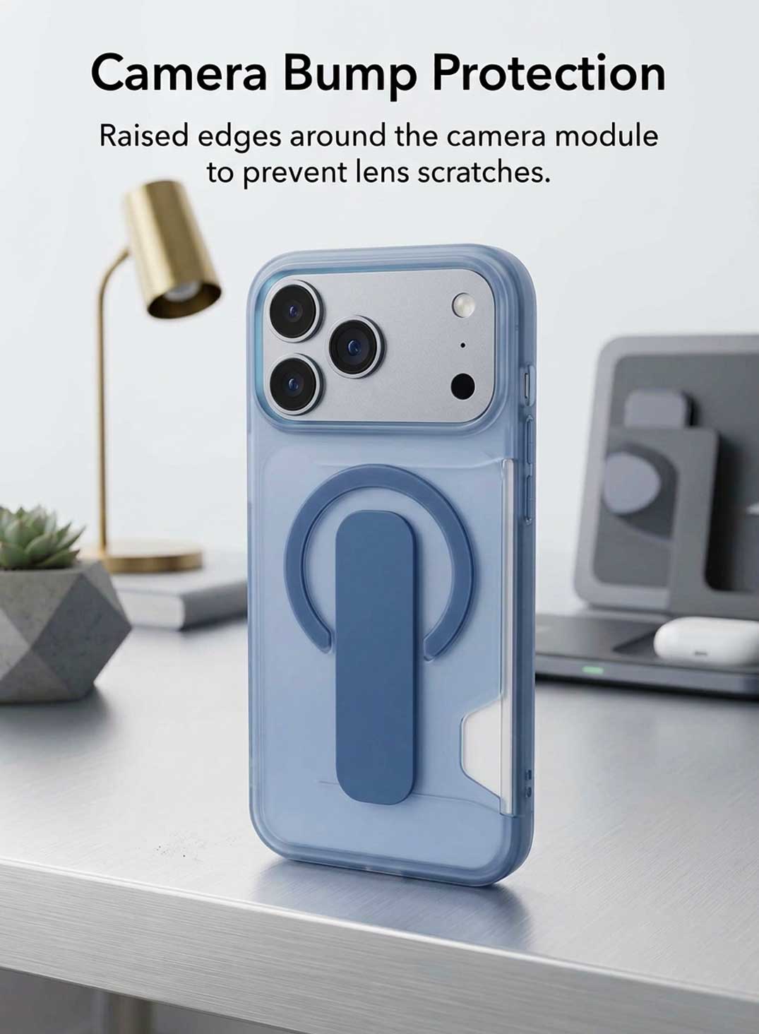 Glassology Dynamic Stand MagSafe Case for iPhone 18 Series, Translucent Purple Cover with Magnetic Ring, Foldable Stand and Camera Protection