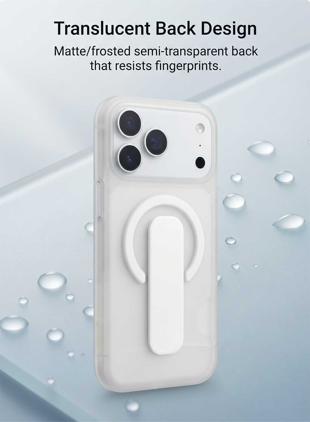 Glassology Dynamic Stand MagSafe Case for iPhone 18 Series, White Translucent Cover with Magnetic Ring, Foldable Stand and Camera Protection