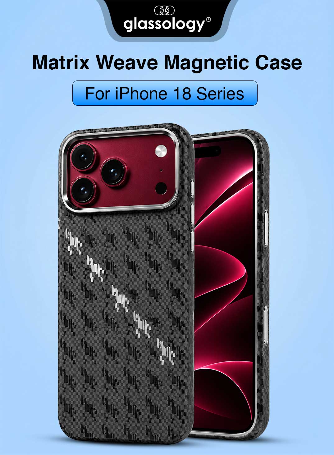 Glassology Matrix Weave Magnetic Case for iPhone 18 Pro Max (Black)