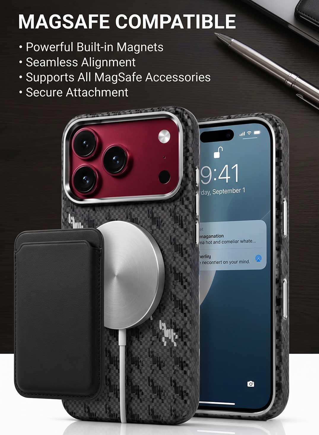 Glassology Matrix Weave Magnetic Case for iPhone 18 Pro Max (Black)