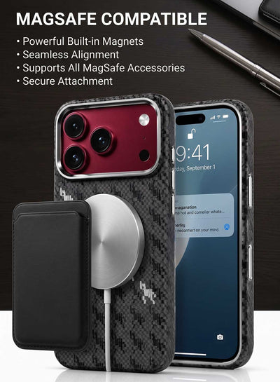 Glassology Matrix Weave Magnetic Case for iPhone 18 Pro Max (Black)