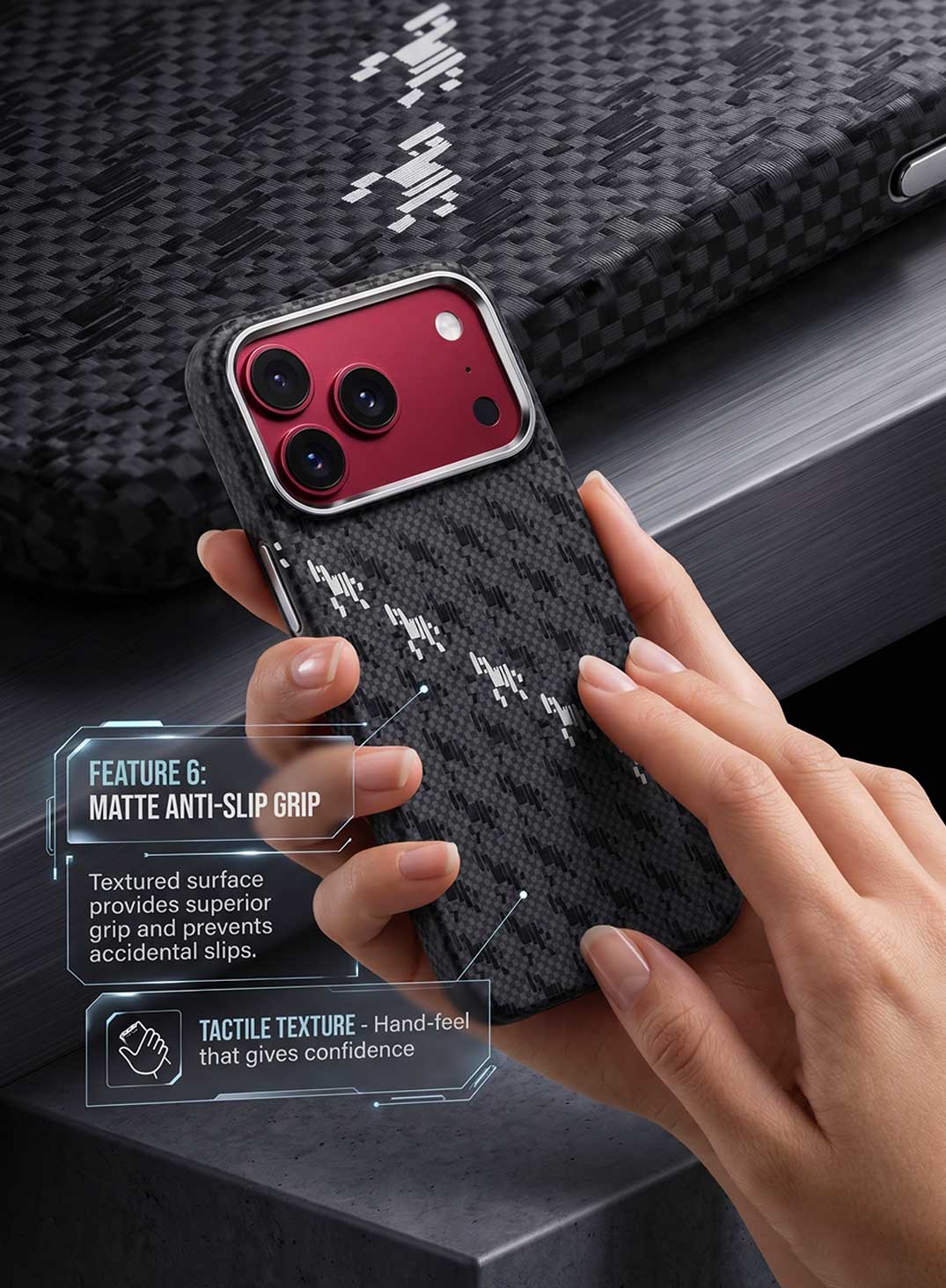 Glassology Matrix Weave Magnetic Case for iPhone 18 Pro Max (Black)