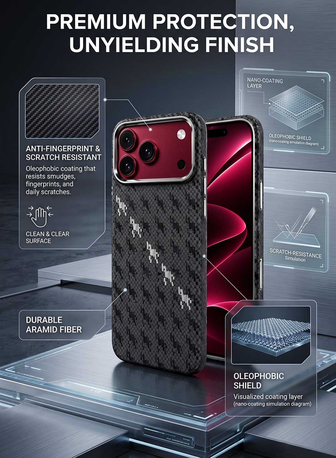Glassology Matrix Weave Magnetic Case for iPhone 18 Pro Max (Black)