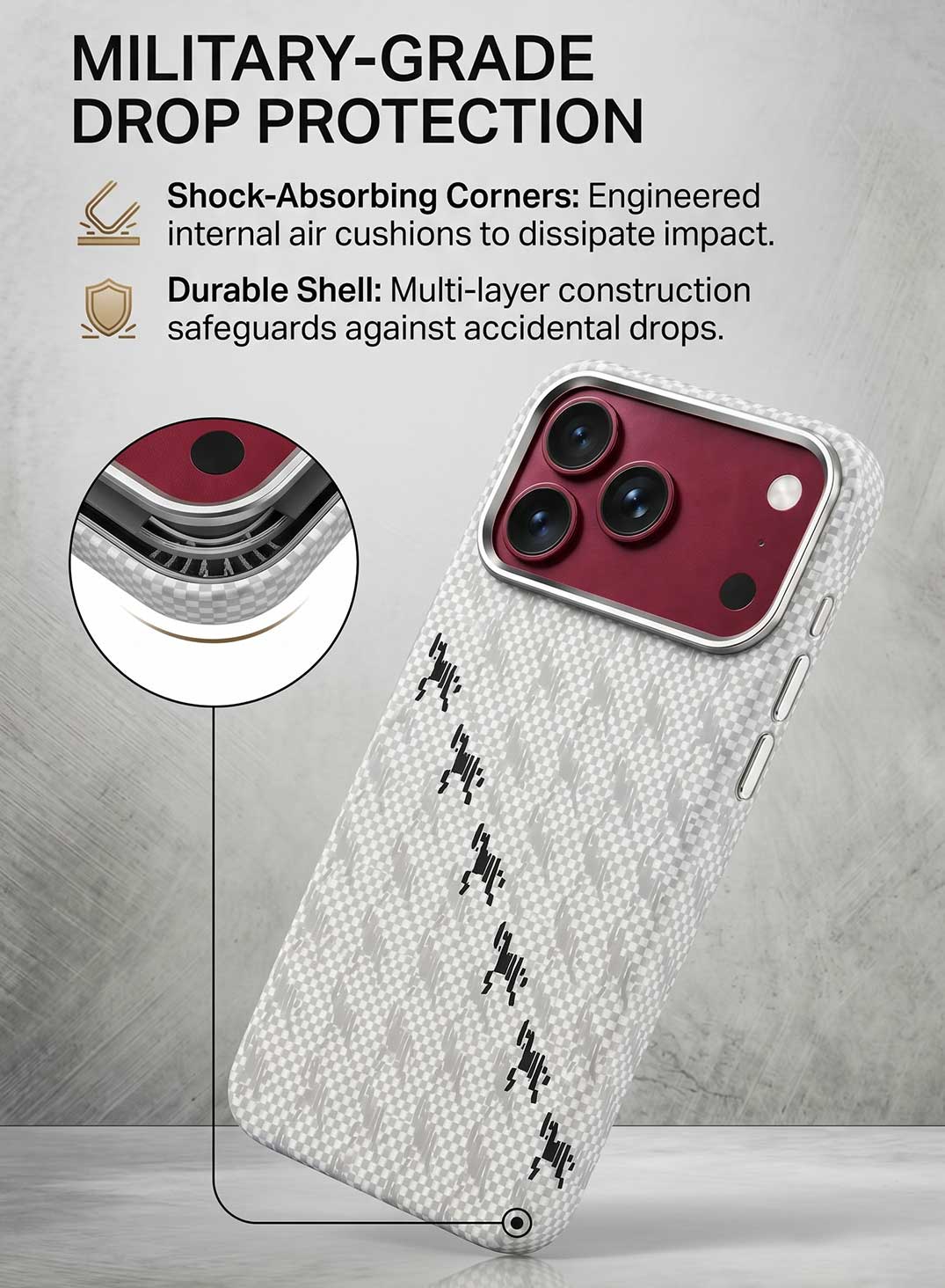 Glassology White Carbon Case with MagSafe for iPhone 18 Pro Max