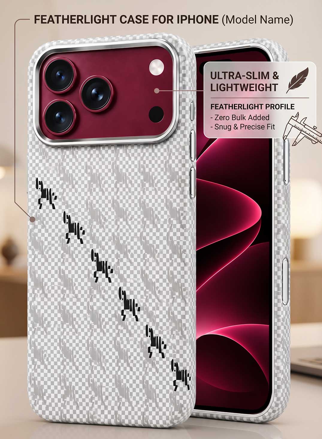 Glassology White Carbon Case with MagSafe for iPhone 18 Pro Max