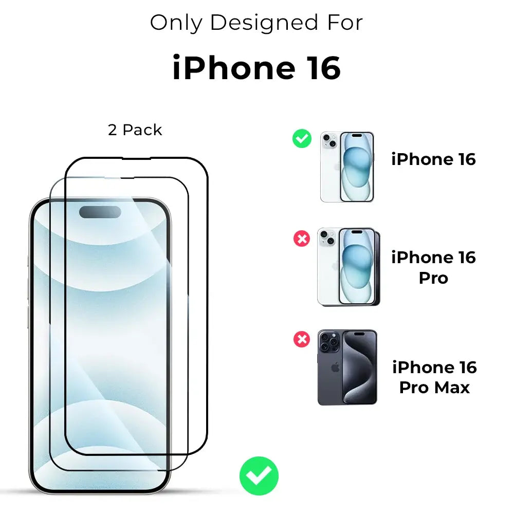  iPhone 16 9H Tempered Glass Screen Protector 
