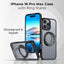 Glassology 360 Rotate Ring Stand Magsafe Case for Apple iPhone 16Pro Max Black