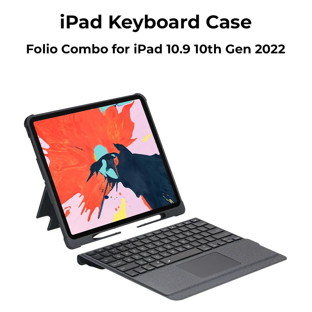 iPad 10.9 10th Gen (2022) Keyboard Trackpad with Screen Protector - GLASSOLOGY