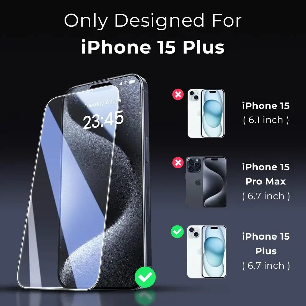 iPhone 15 Plus Clear Screen Protector - GLASSOLOGY