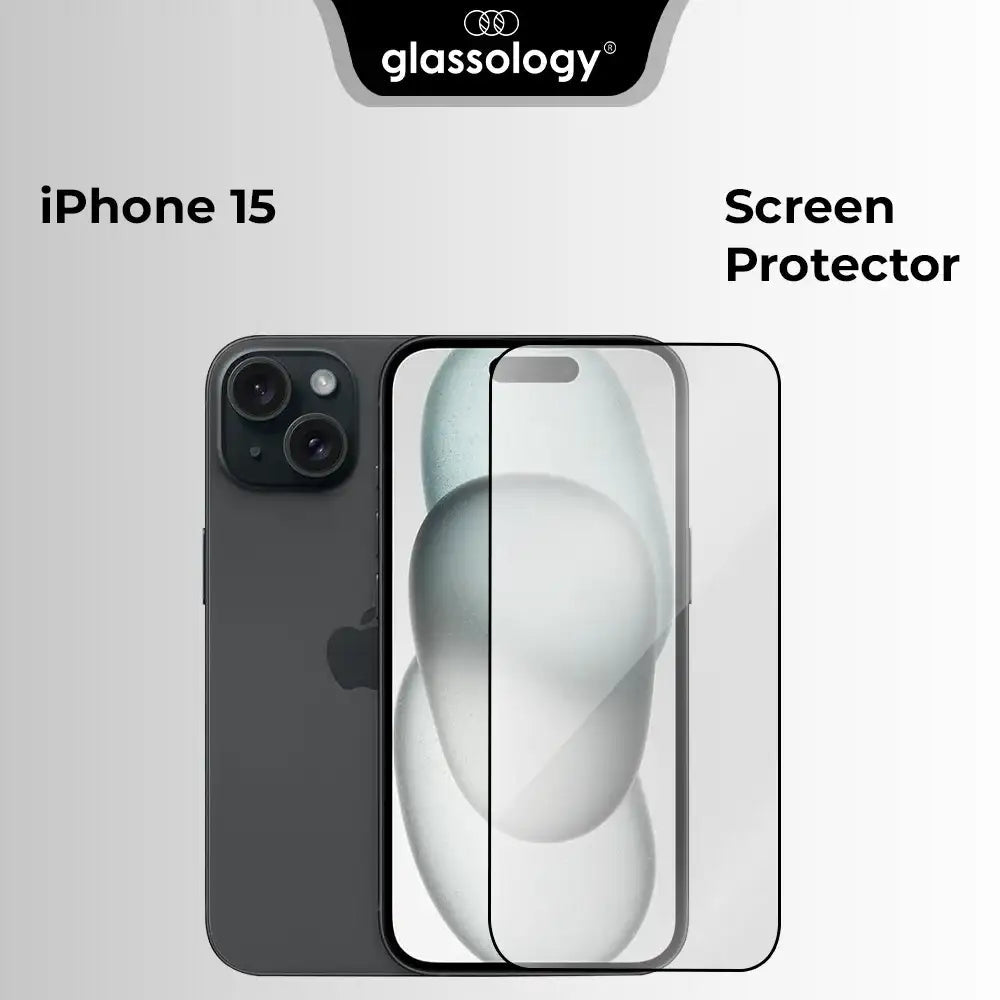 iPhone 15 Premium Clear Screen Protector 9H Tempered Glass - GLASSOLOGY