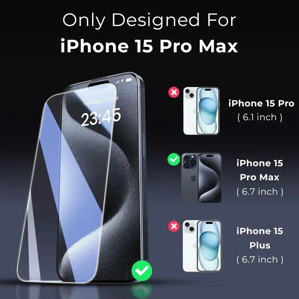 iPhone 15 Pro Max Premium Clear Screen Protector - GLASSOLOGY