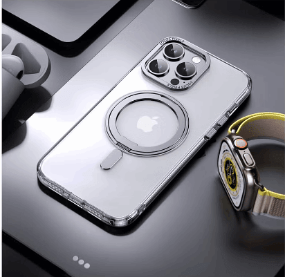 iPhone 15Pro Max Clear 360° Rotate Ring Stand Magsafe Case - GLASSOLOGY