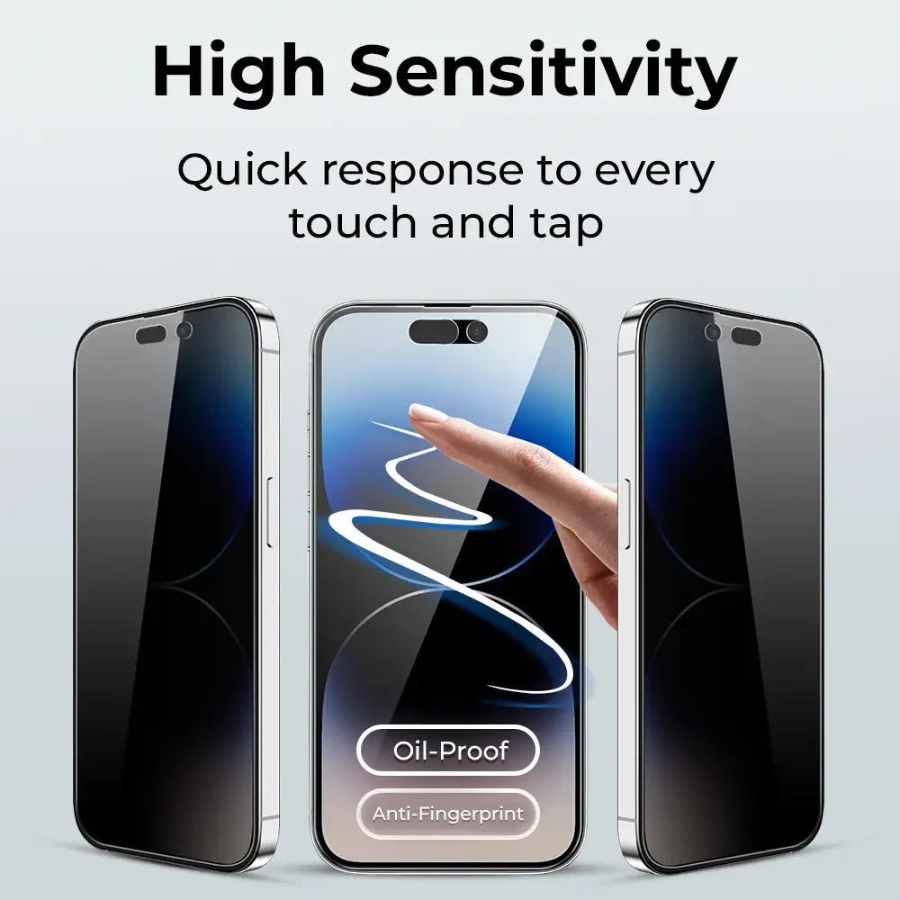 iPhone 16 3Pack Privacy Tempered Glass with Installer Frame - GLASSOLOGY