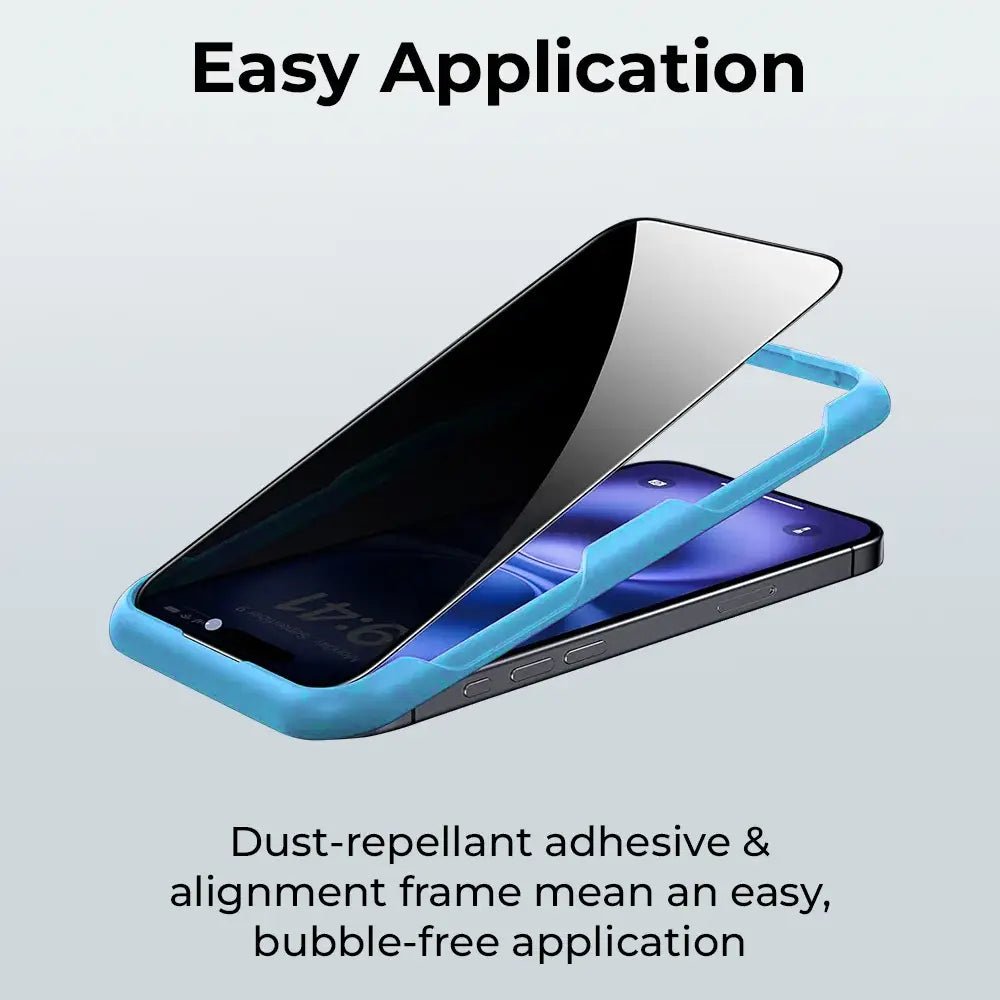 iPhone 16 3Pack Privacy Tempered Glass with Installer Frame - GLASSOLOGY